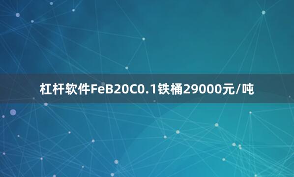 杠杆软件FeB20C0.1铁桶29000元/吨